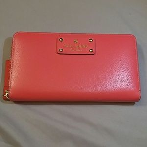 Kate Spade hot pink zip up wallet